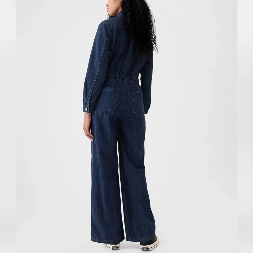 NWT- GAP- 0. Denim Jumpsuit - Picture 2 of 6